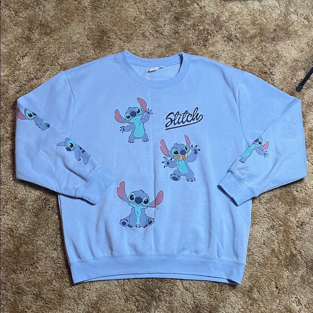 Disney Stitch Blue Sweatshirt Size XL Woman’s - Picture 1 of 7